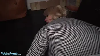 Public Agent Short hair blonde amateur teen with soft natural body picked up as bus stop and fucked in a basement with her clothes on by guy with a big cock ending with facial cumshot