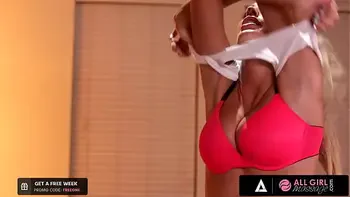 ALL GIRL MASSAGE - August Ames Is OBSESSED With Darcie Dolce's Massive Natural Breasts