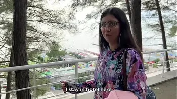 Picked up a cutie on the street, fucked and cum on her glasses