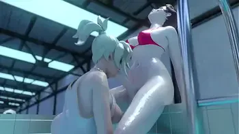 Animation futa sex in the water - shy dickgirl gently fucks a woman
