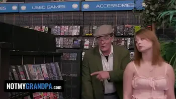 StepGranddaughter Ginger Grey Lets Perv Old Dude Cum Inside Her In A Public Store - NotMyGrandpa