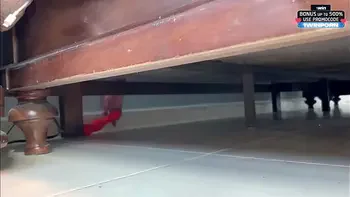 Stepmother got stucked and fucked on bed . English subtitles