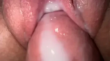 Extremely closeup sex with friend's fiance, tight creamy fuck and cum on spread pussy