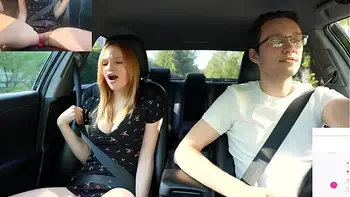 Surprise Verlonis for Justin lush Control inside her pussy while driving car in Public