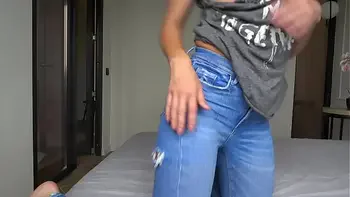 young tenka has her jeans torn and fucked in the ass