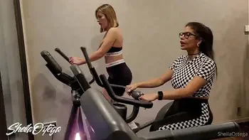 Lesbians get hot in the gym and go to the bathroom to fuck