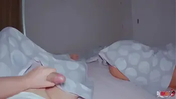 Stepmother and stepson share a bed in a hotel room. Stepmom with a beautiful ass excited her stepson and the stepson fucked his stepmom and cum in her pussy