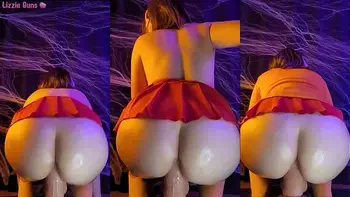 Velma bounces her HUGE ASS on a Monster Cock for Halloween!