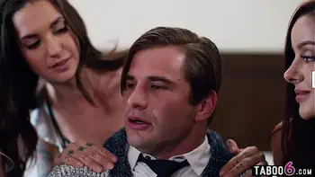 Try not to cum challenge was hard for him with these amazing three babes