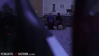 Cute petite homeless Spanish babe blowjob and hardcore fuck for cash