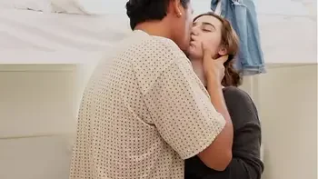 Roommates fool around after rehearsing a script.