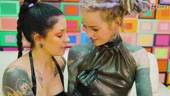 Tattooed LATEX ANAL loving sluts ASS stretching