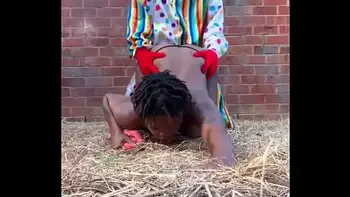 Gibby The Clown fucks ebony in a barn