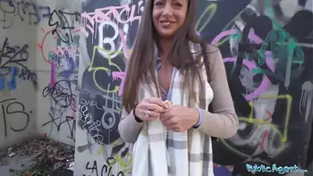Public Agent British brunette gets paid to suck and fuck a big fat Czech cock