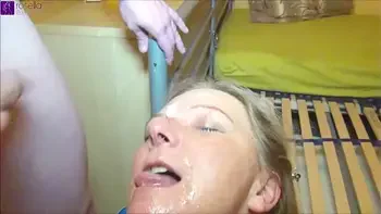 4 guys fucked my mouth and throat until my body and face was extremely covered in drool and sperm!