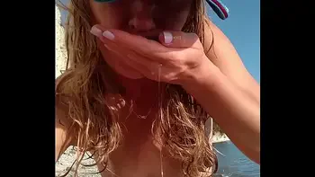 Kinky Selfie - Real amateur kinky nudist couple on the beach. Pissing. Facesitting. Squirt. Blowjob