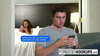 Sexy Brunette bangs her step-brother