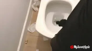 Risky Fuck in the Club's Toilet - Sneaky Amateur Couple too Horny to get home