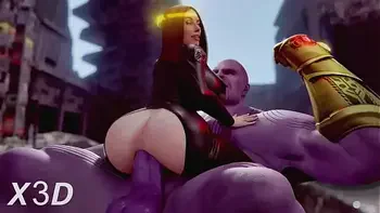 Black widow gets her ass destroyed by Thanos (3D animation)