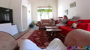 MILF with big natural tits bouncing fucked by stepson