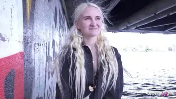 GERMAN SCOUT - Skinny blonde Teen Daruma Rai Pickup for Casting Fuck in Berlin