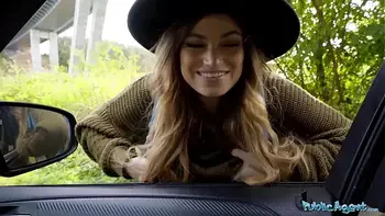 Public Agent Big tits hitchhiker Nicole Rae big dick public pov blowjob