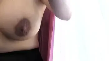 Exercise on Bicycle after Pregnancy Bouncing Boobs and Nipples Playing