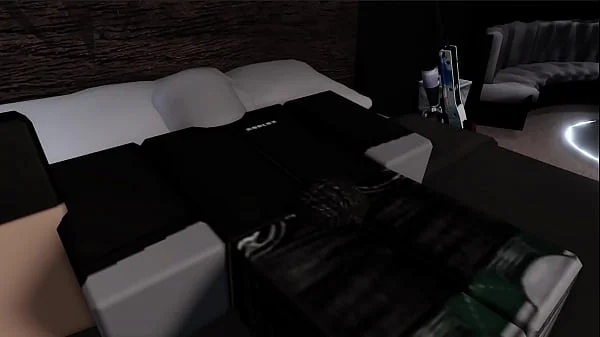 Roblox girl couldn't sleep, so she had some fun with his bf's cock while he was asleep