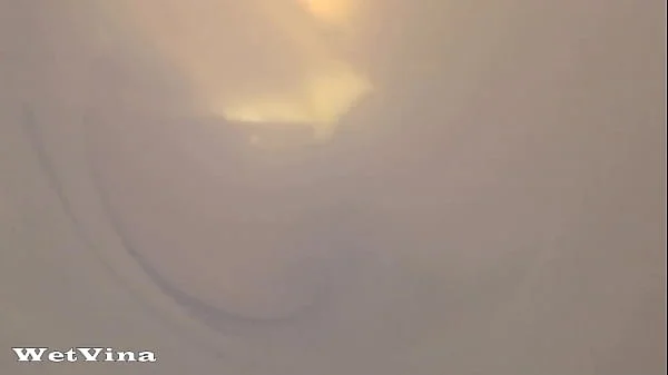 Toilet cam anal milk enema with pissing