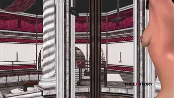 An animated cartoon 3d porn video of an Indian looking girls solo fun