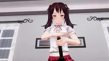 無修正アニメ　いもーとがアナルを責めながら、寸止め手こきオナサポ