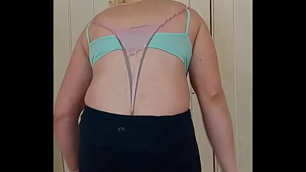 Funny thong hanging wedgie