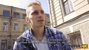 TUTOR4K. Stud threatens to call police if fake tutor doesnt spread legs