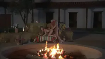 Red milf Jesse V outdoor fucking