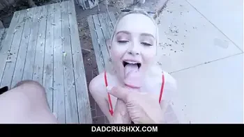 Spunky teen massages stepdaddy's groin - Lexi Lore