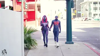 Spiderman Across The Pussy Universe Starring Ebony Mystique & Gibby The Clown