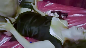 2182 - French Amateur Slut, Clothed in a Black Dress, Black Satin Panties, Black Satin Garter Belt, Heels, Stockings, Panty Rubbing, Rimming, Doggystyle, Sex-Toys