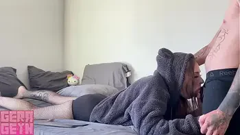 Gerageyn -Cute StepSister In a Fluffy Sweater Loves To Play Video Games And With Her Stepbrother's Huge Dick