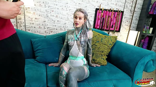 GERMAN SCOUT - Split Tongue Tattoo Star Anuskatzz at Rough Anal Sex Casting