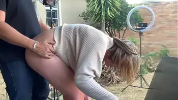 Fucking my friends wife on the patio ouside