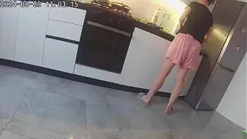 Real cheating. Wife fucks a neighbor in the kitchen.