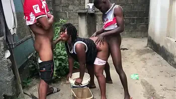 TWO FRIENDS GANGBANG A HOUSE HELP OUTDOOR. A PLAN MAPPED OUT BY THE TWO FRIENDS ON THE GIRL.