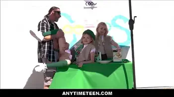 AnytimeTeen - Tiny Freeuse Teen Girl Scouts Stepdaughters Freely Used By Stepdad At Cookie Stand - Coco Lovelock, Haley Spades, Jack Vegas