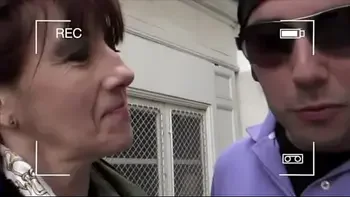 Older French whore films herself fucking man