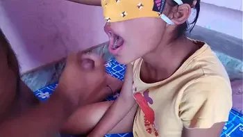 Indian Boy sucking teen stepsister pussy cannot resist cum in mouth
