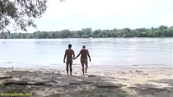 busty mature loves stepson on public beach