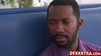 Sexy MILF waitress Summer Vixen served her hot body to two black guests