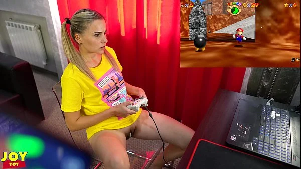 Letsplay Retro Game With Remote Vibrator in My Pussy - OrgasMario By Letty Black