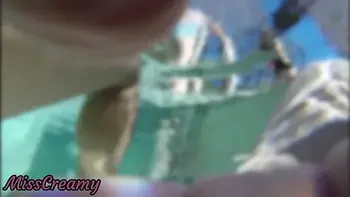 #2 Flashing my pussy in front of a boy in public swimming pool and helps me masturbate - it's very risky with people nearby watching - MissCreamy