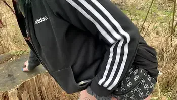 Emo slut takes dick in public park